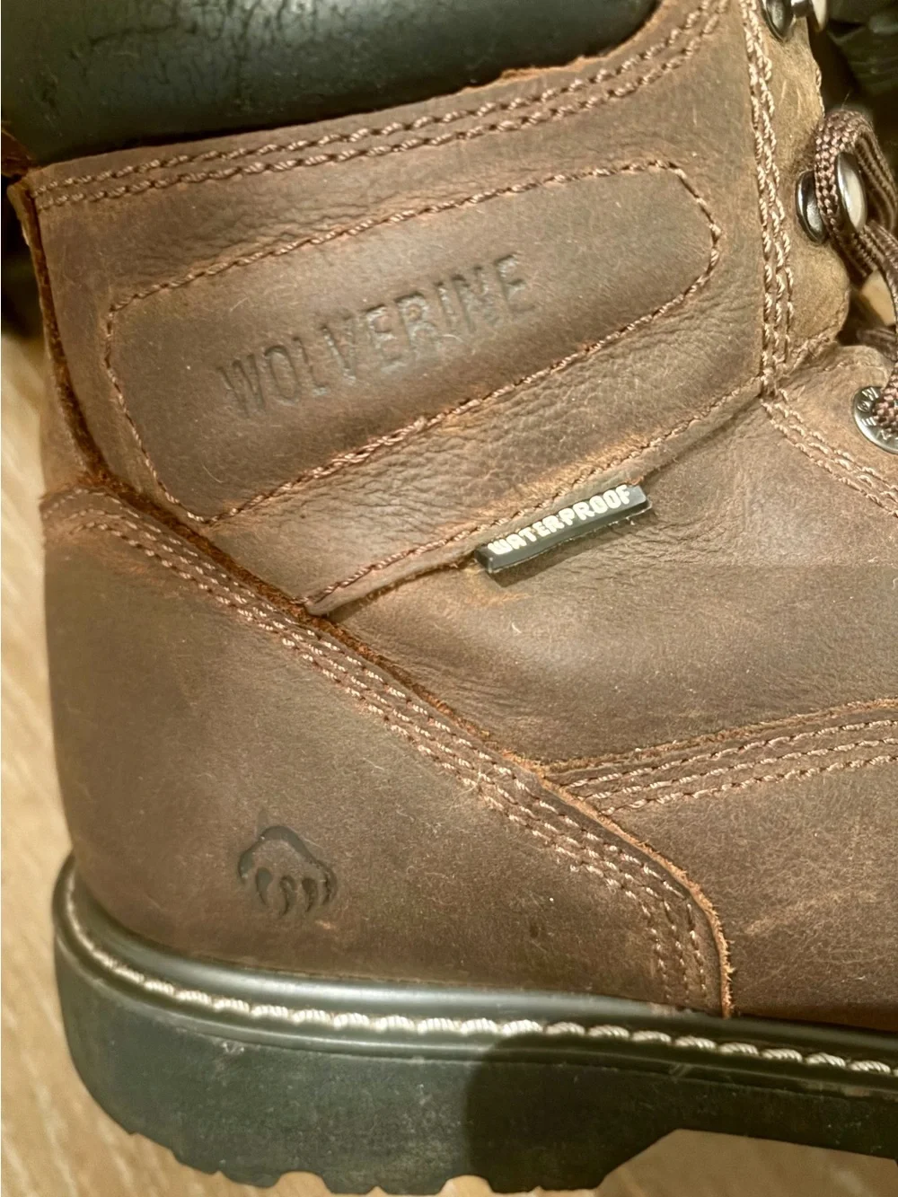 Wolverine Brown Waterproof Leather Work Boots